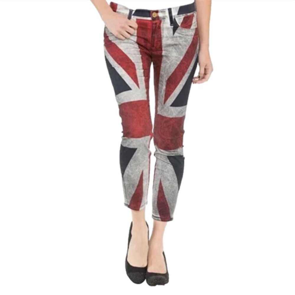 Hudson Krista Crop Union Jack Super Skinny Jeans